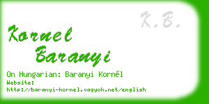 kornel baranyi business card